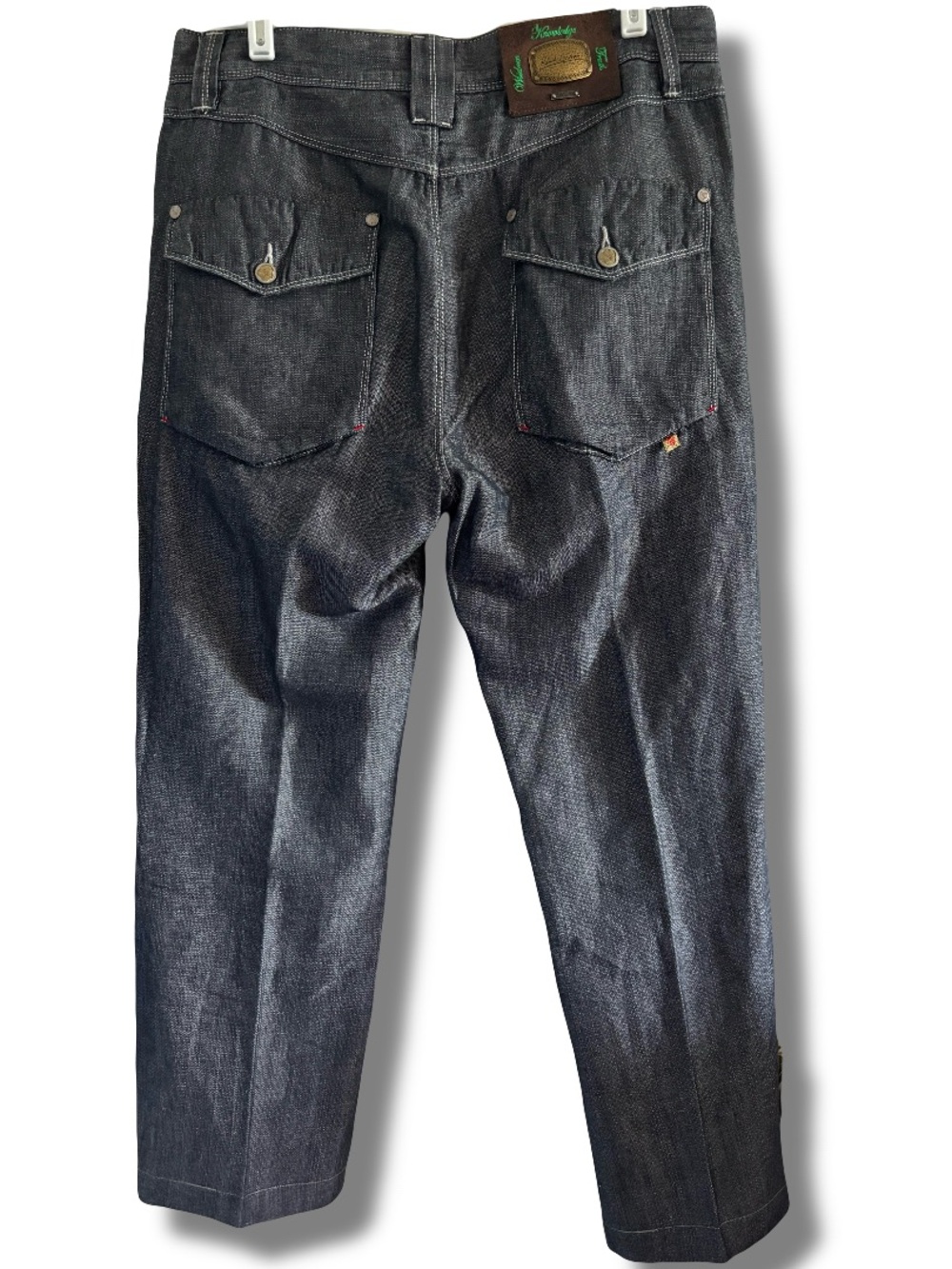 Robert Graham Flap Pocket Cotton Linen Dark Wash Jeans Size 32